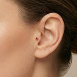 Red / Palette Renkli Taş Seçenekli Altın Piercing / 14 Ayar Sarı Altın