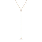 Kuzey Yıldızı Sallantılı Y Model Taşlı Altın Kolye /14 Ayar Rose Altın