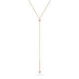 Kuzey Yıldızı Sallantılı Y Model Taşlı Altın Kolye /14 Ayar Rose Altın