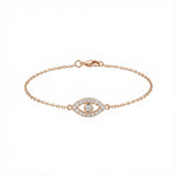 Taşlı Göz Altın Bileklik / 14 Ayar Rose Altın