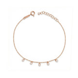 İncili Station Altın Bileklik / 14 Ayar Rose Altın