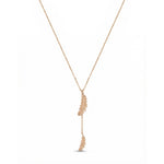 Tüy Sallantılı Y Model Altın Kolye / 14 Ayar Rose Altın