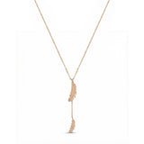 Tüy Sallantılı Y Model Altın Kolye / 14 Ayar Rose Altın