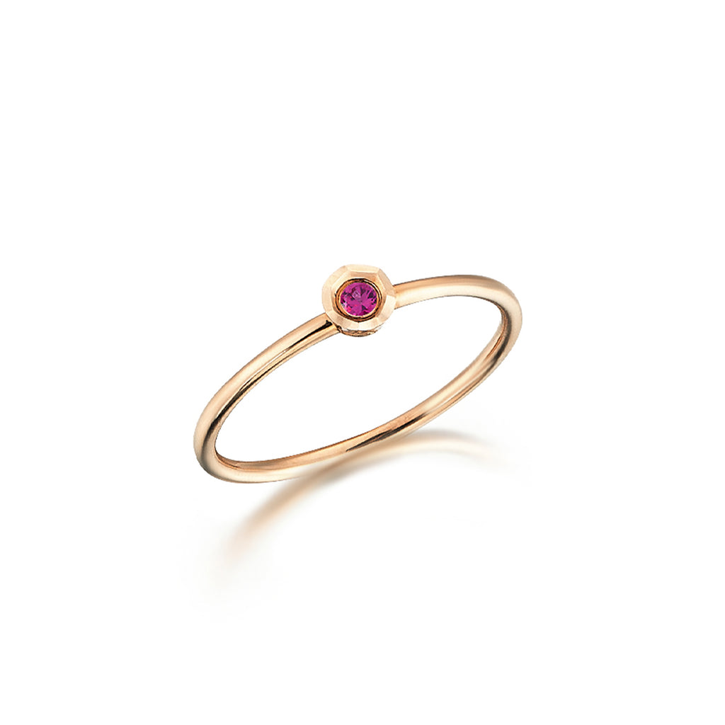 0,03 Ct Fantazi Yakut Taşlı Yüzük / 14 Ayar Rose Altın