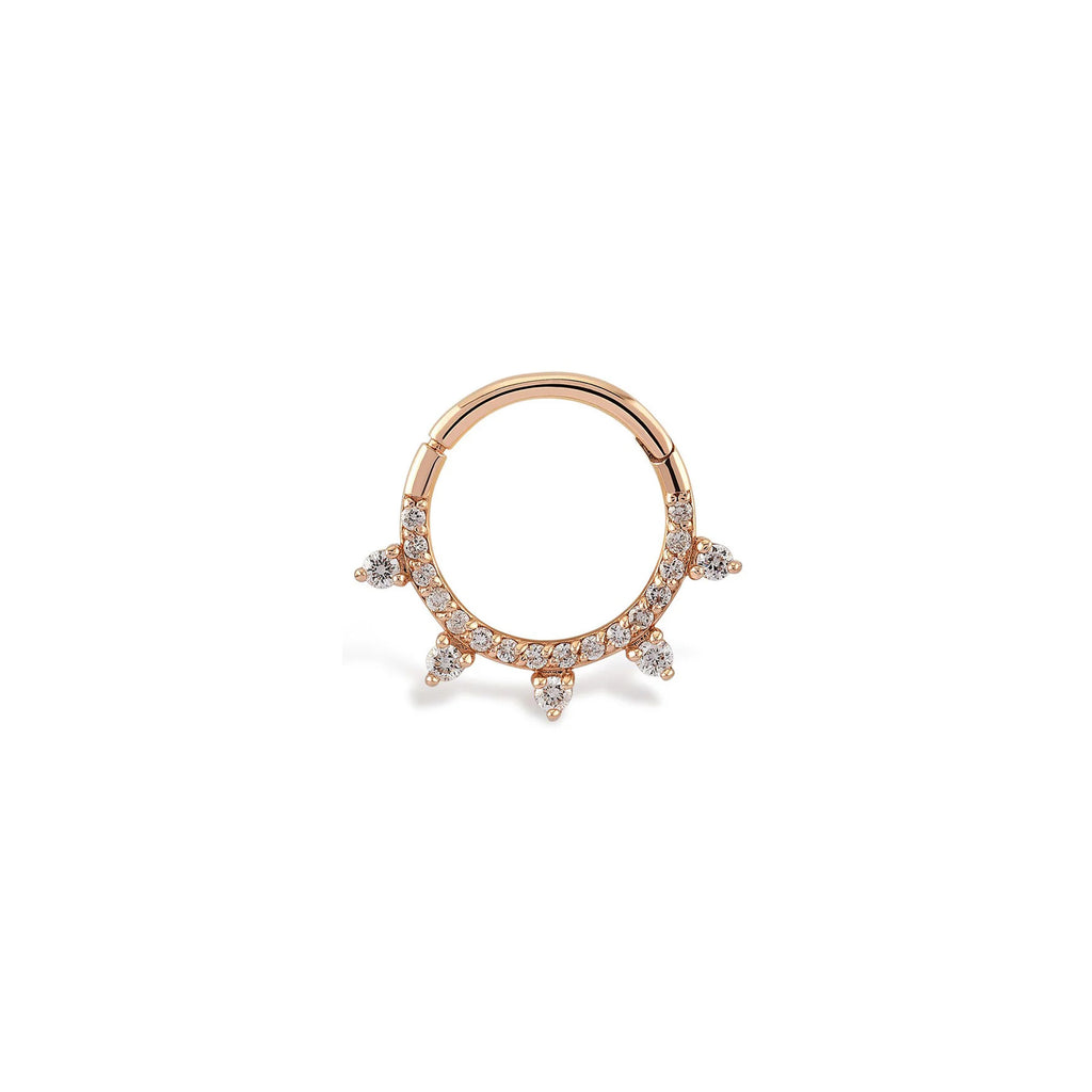 Halka Sıra Pırlanta Piercing / 14 Ayar Rose Altın