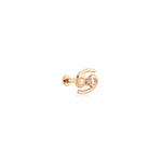 Cancer Yengeç Burcu Taşlı Altın Piercing / 14 Ayar Rose Altın
