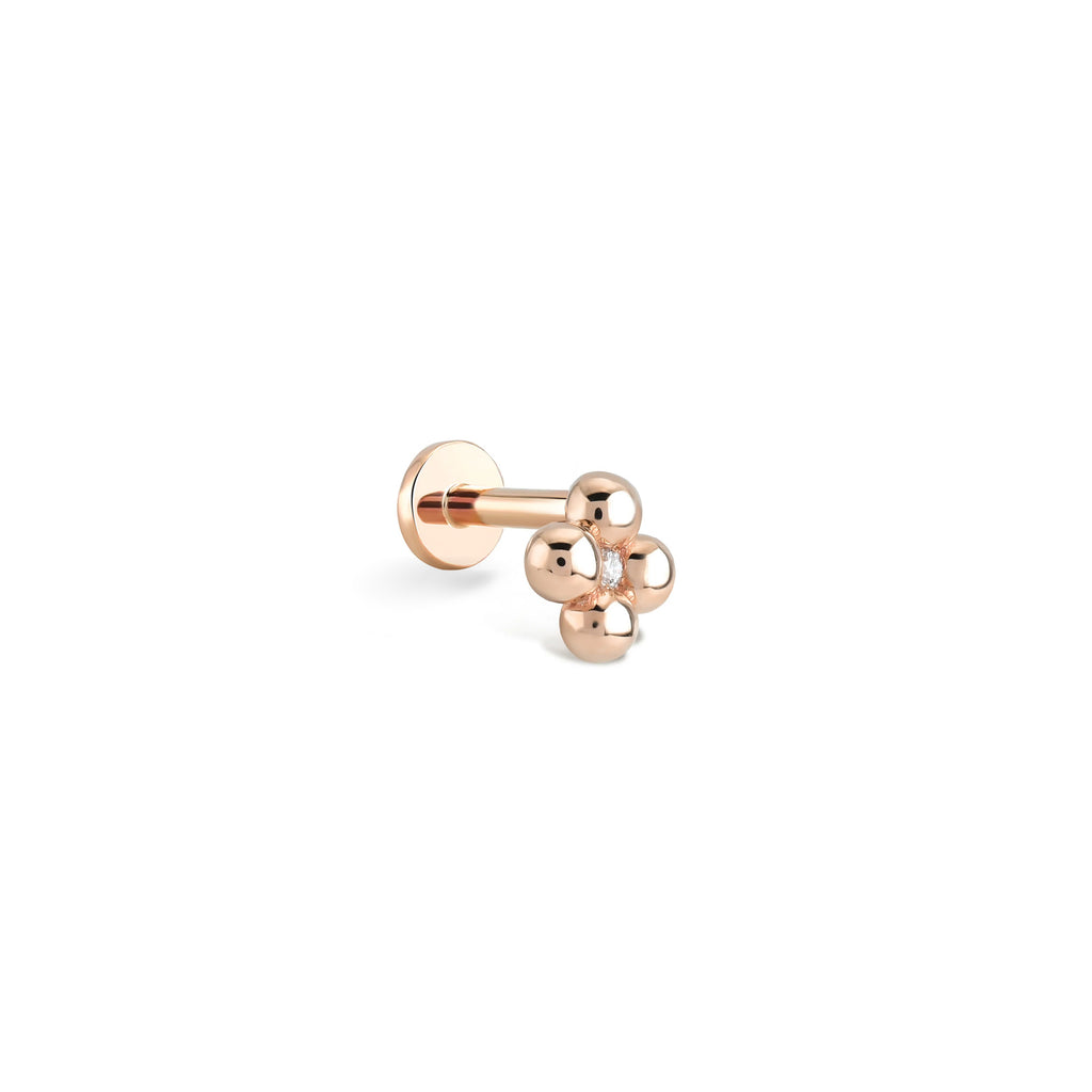 Tohum Pırlanta Piercing / 14 Ayar Rose Altın