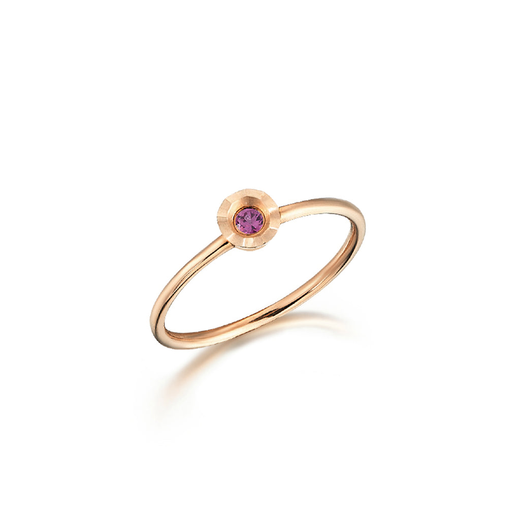 0.05 Ct Fantazi Rodalit Taşlı Yüzük / 14 Ayar Rose Altın