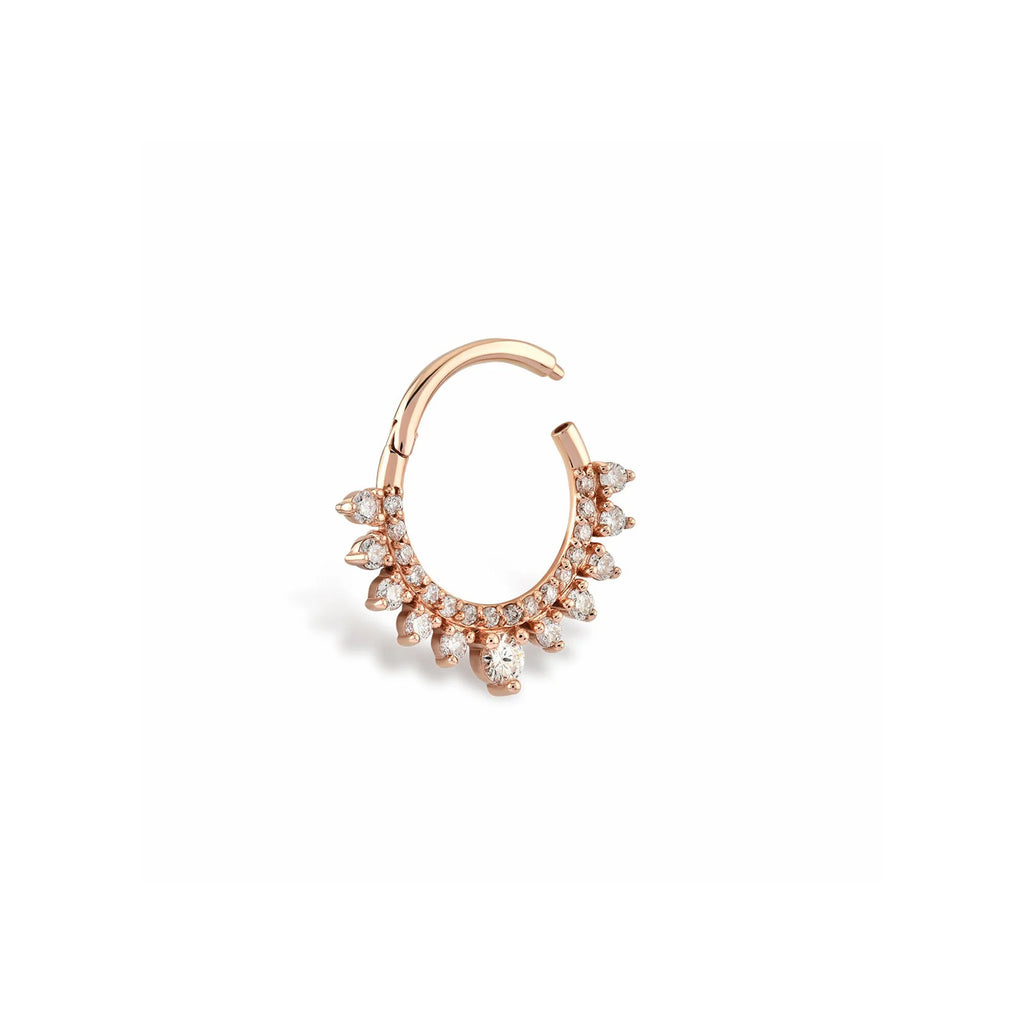 Vega Halka Sıra Pırlanta Piercing / 14 Ayar Rose Altın