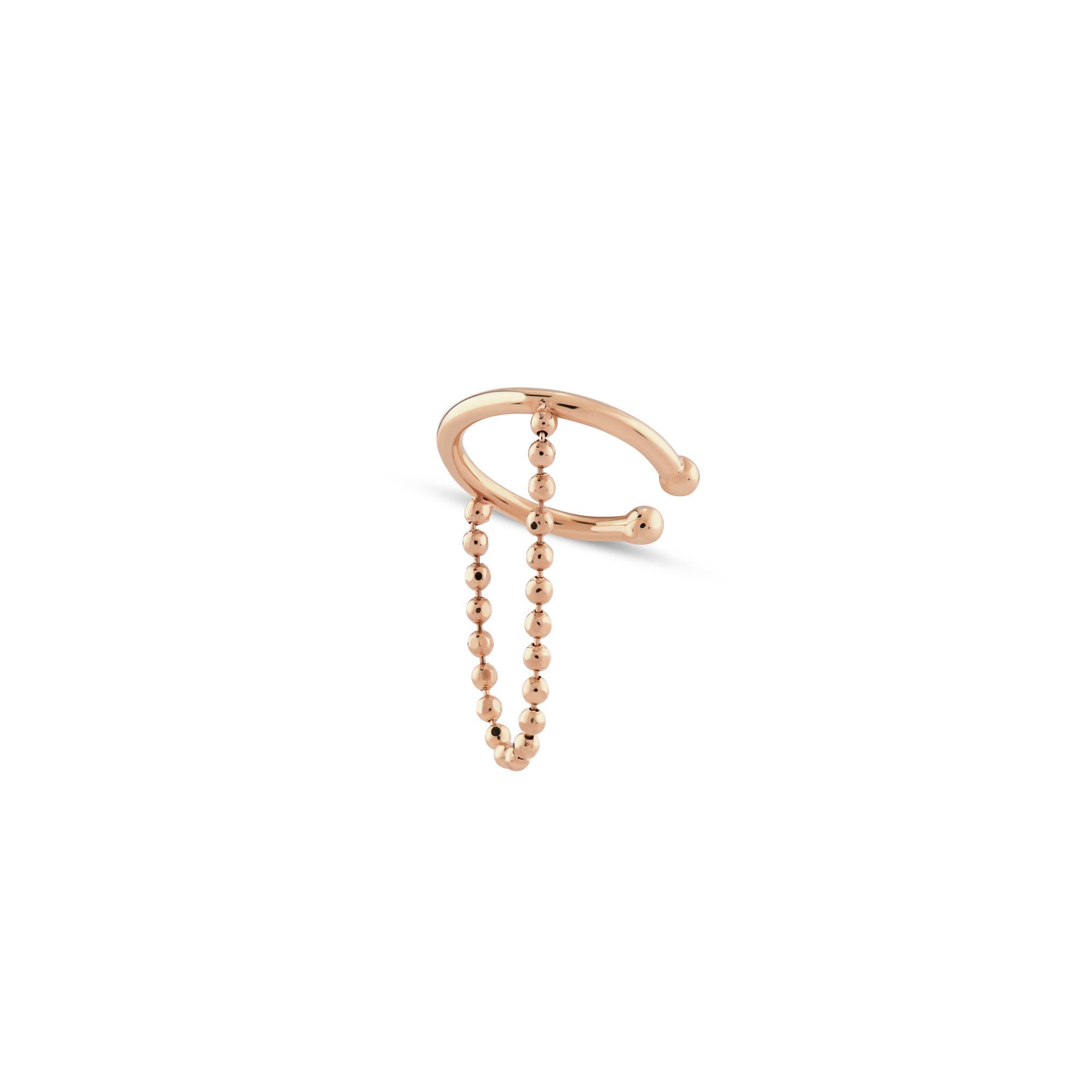 Toplu Sıkıştırmalı Dorika Sallantılı Altın Halka Earcuff / 14 Ayar Rose Altın