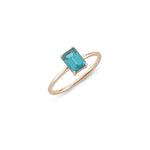 14 Ayar Altın Dikey Baget Kesim Garnet ve Topaz Taşlı Altın Yüzük