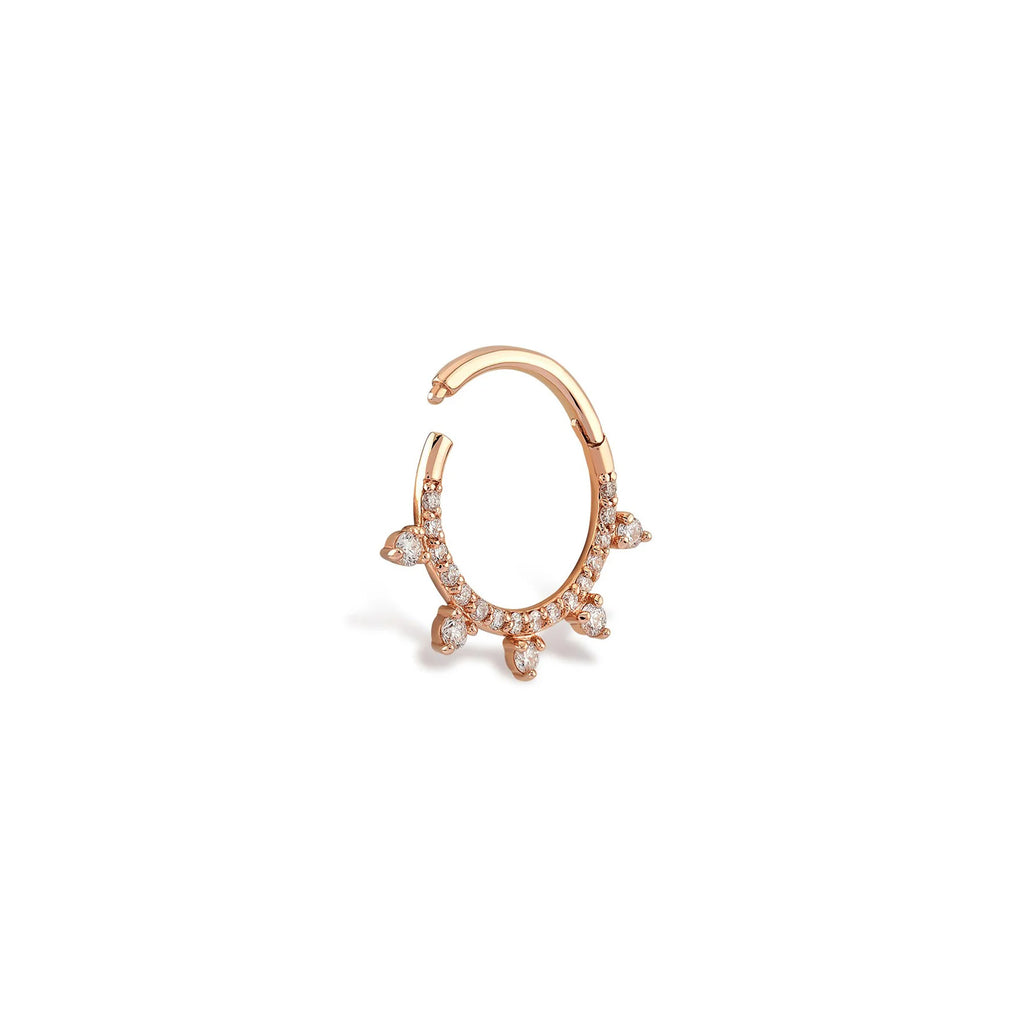 Halka Sıra Pırlanta Piercing / 14 Ayar Rose Altın