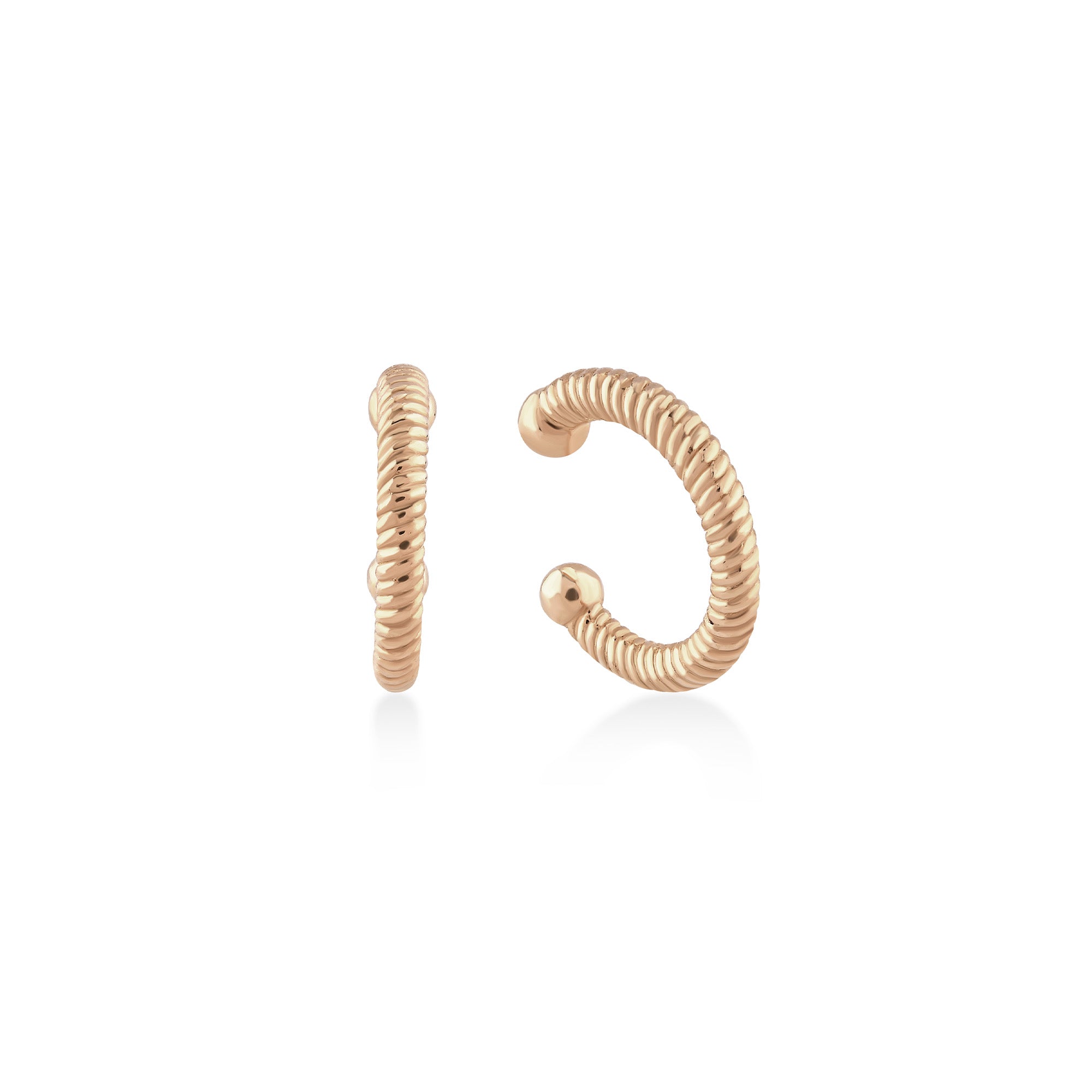 Burgu Altın Kıkırdak Earcuff / 14 Ayar Rose Altın