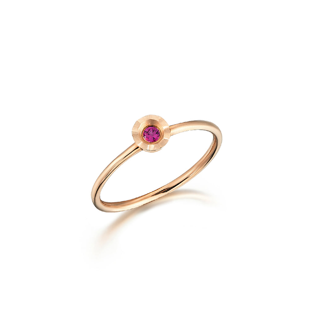 0.05 Ct Fantazi Yakut Taşlı Yüzük / 14 Ayar Rose Altın
