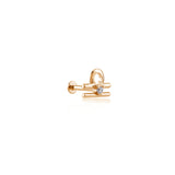 Libra Terazi Burcu Taşlı Altın Piercing / 14 Ayar Rose Altın
