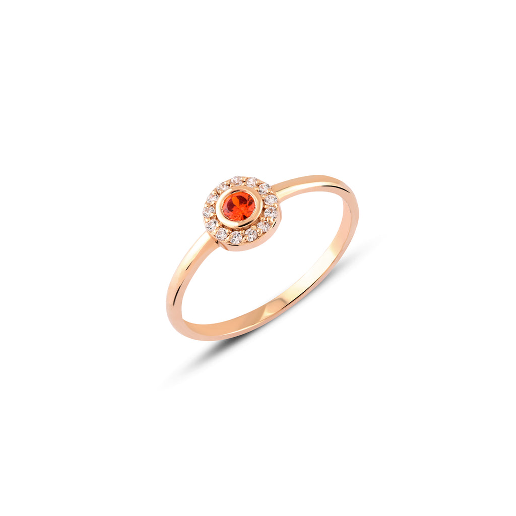 Aura Taşlı Altın Yüzük / 14 Ayar Rose Altın