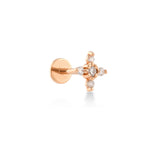 Beş Taşlı Pırlanta Piercing / 14 Ayar Rose
 Altın