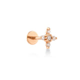 Beş Taşlı Pırlanta Piercing / 14 Ayar Rose
 Altın