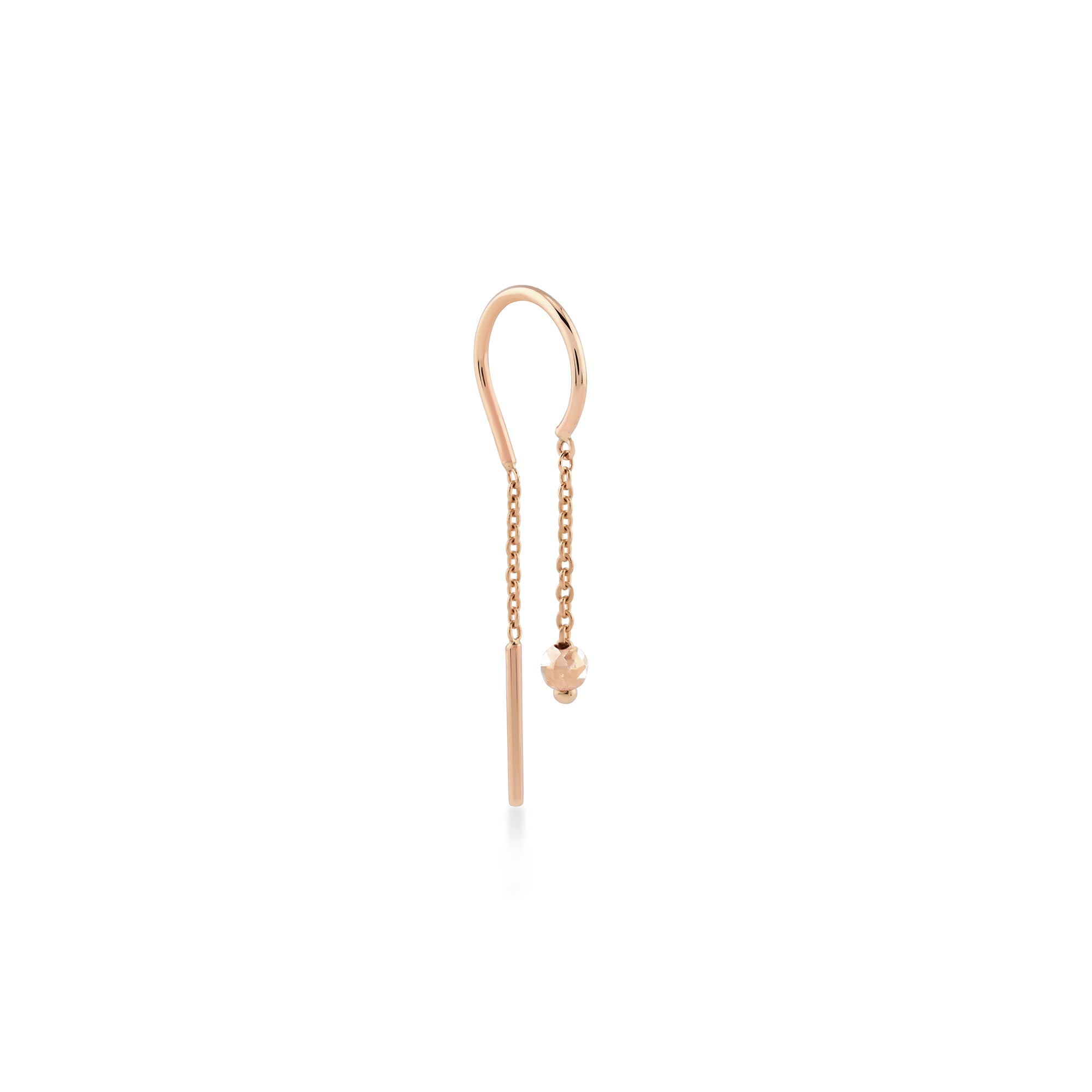 Mocha Zincirli Top Sallantılı Altın Relax Piercing / 14 Ayar Rose Altın