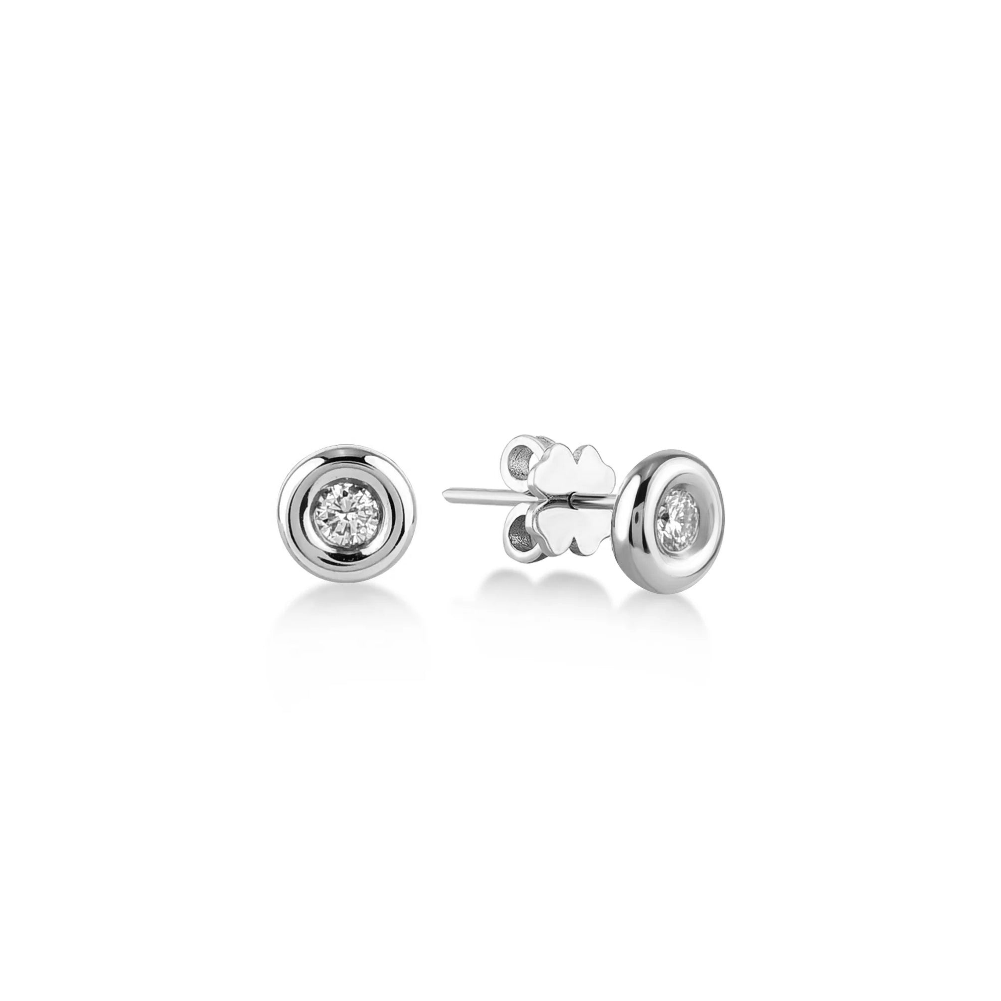 Pırlanta Solitaire 0.05 ct Küpe Rose Altın / TR