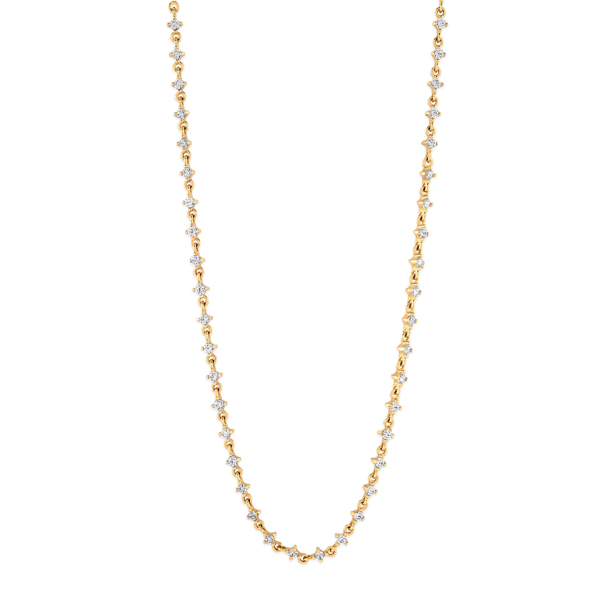 Sıra Taşlı Altın Kolye / 14 Ayar Sarı Altın