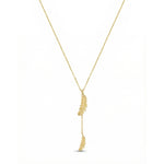Tüy Sallantılı Y Model Altın Kolye / 14 Ayar Sarı Altın