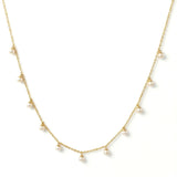 İncili Station Altın Kolye / 14 Ayar Sarı Altın