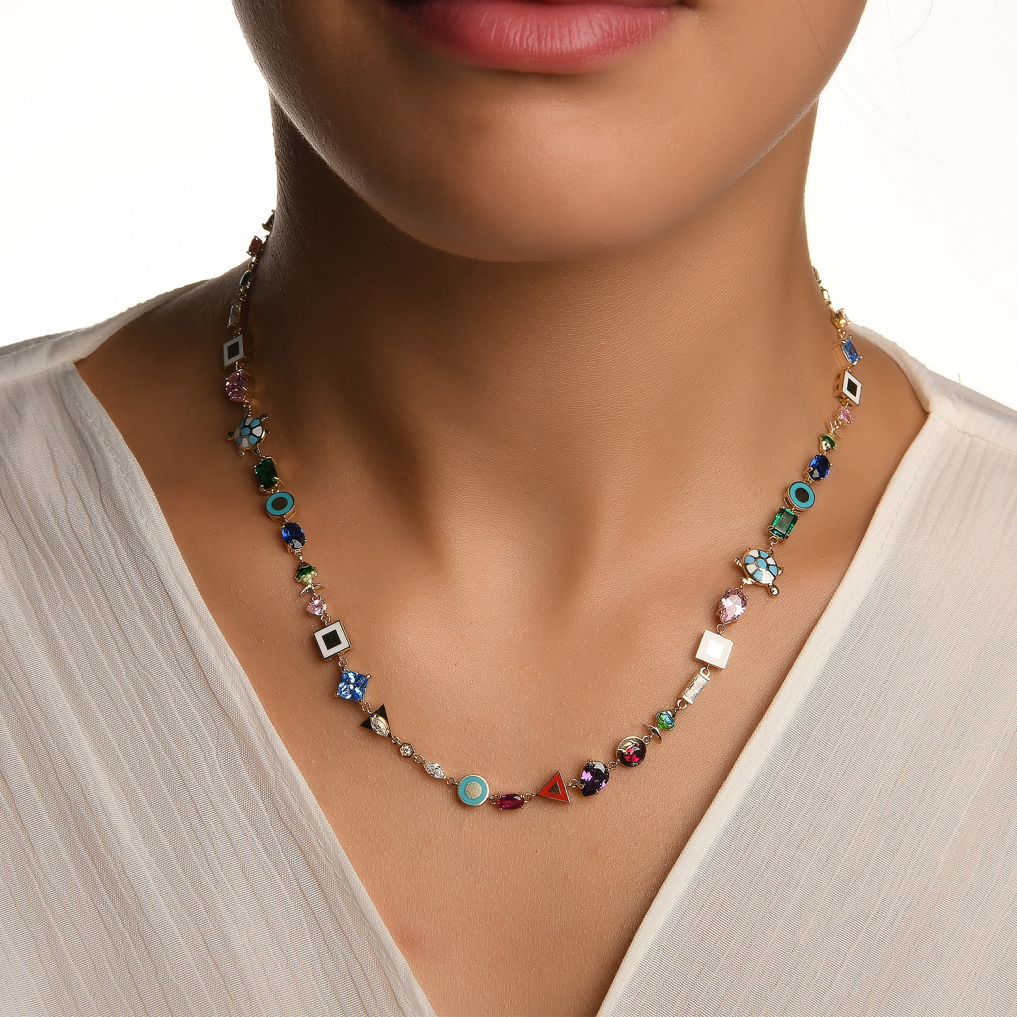 Vivaldi Mineli Kolye / 14 Ayar Sarı Altın