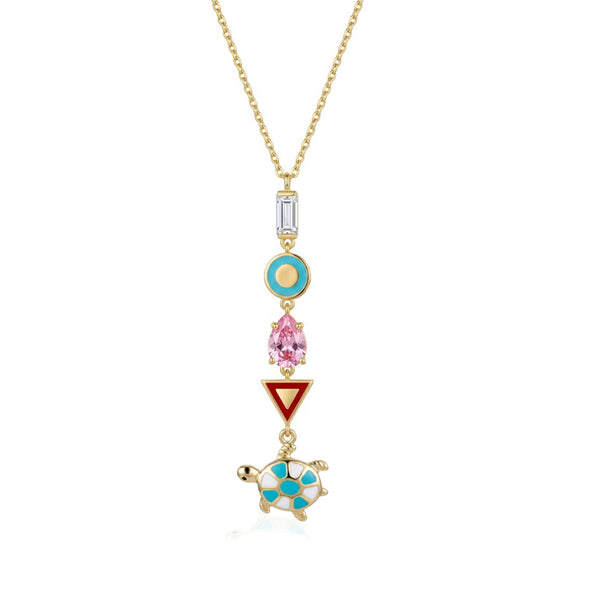 Feather Dangle Y Model Gold Necklace