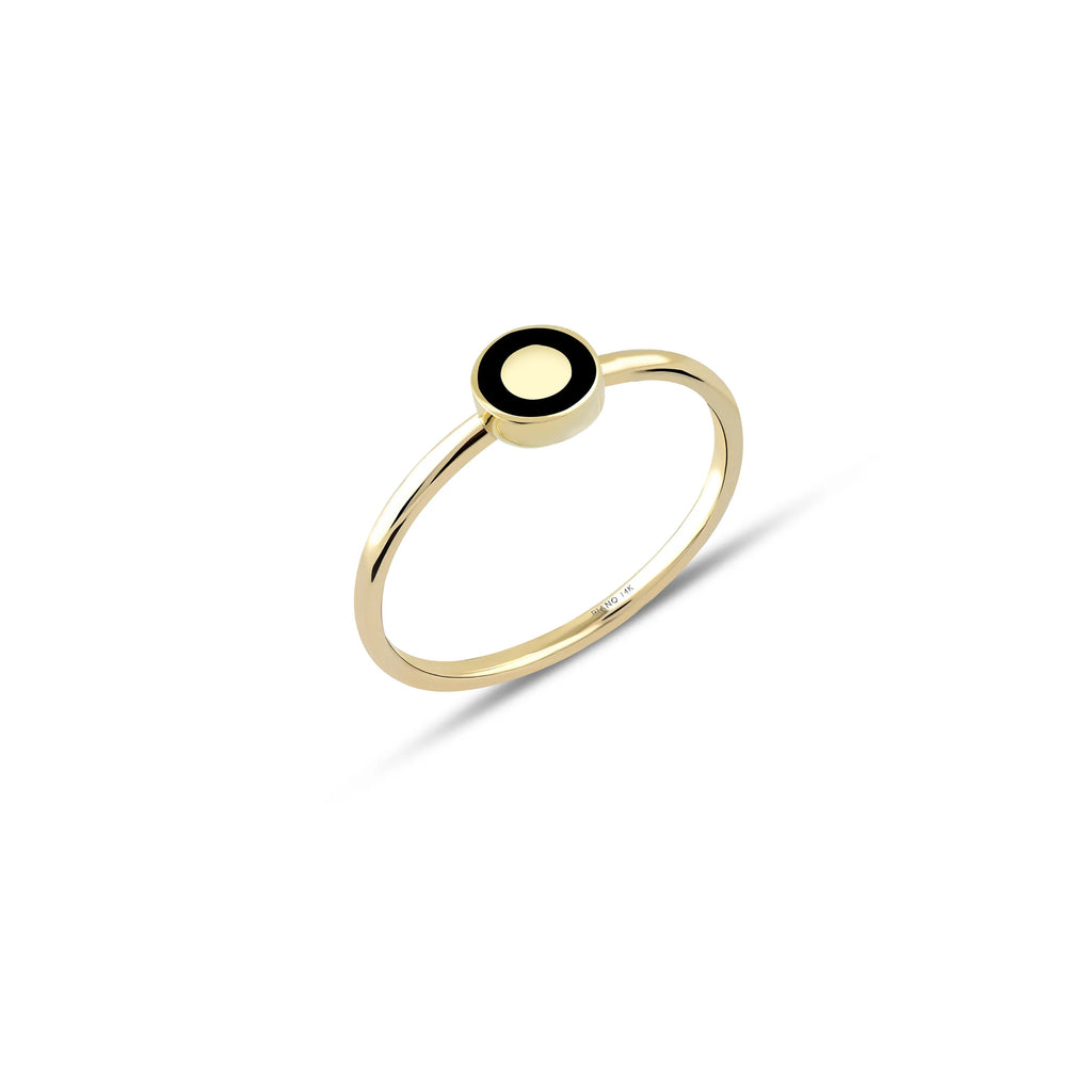 Золотое кольцо круглой формы с эмалью Vivaldi