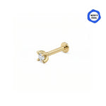 White / Palette Renkli Taş Seçenekli Altın Piercing / 14 Ayar Sarı Altın