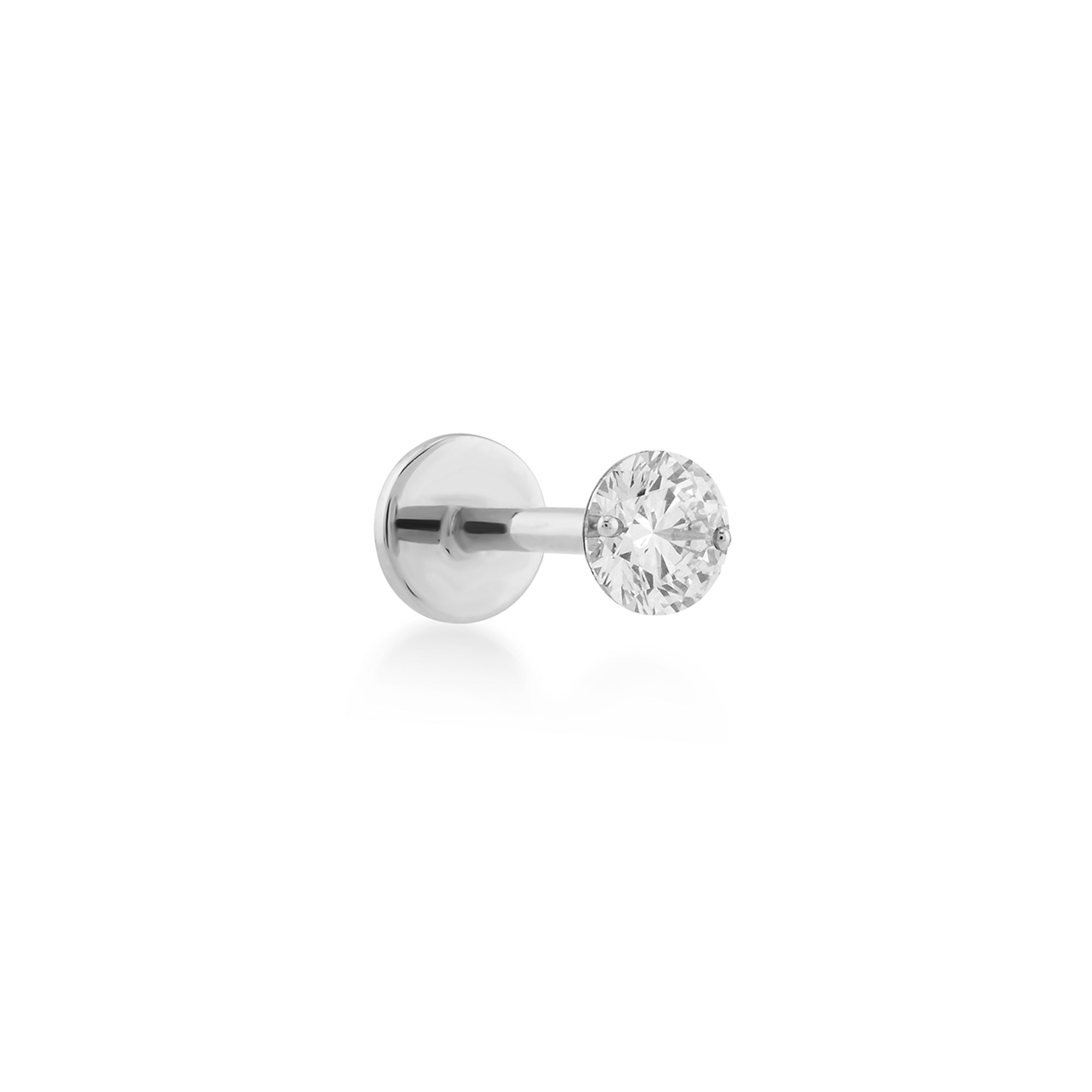 Tektaş Bold Pırlanta Piercing / 14 Ayar Beyaz Altın