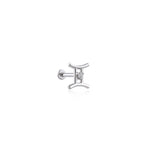 Gemini İkizler Burcu Taşlı Altın Piercing / 14 Ayar Beyaz Altın