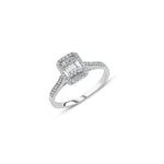 0.24 ct Pırlanta Baget Yüzük / 14 Ayar Beyaz Altın