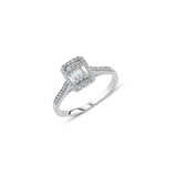 0.24 ct Pırlanta Baget Yüzük / 14 Ayar Beyaz Altın
