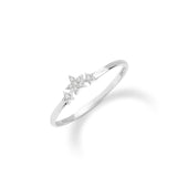 0.06 ct Şans Yıldızları Pırlanta Yüzük / 14 Ayar Beyaz Altın