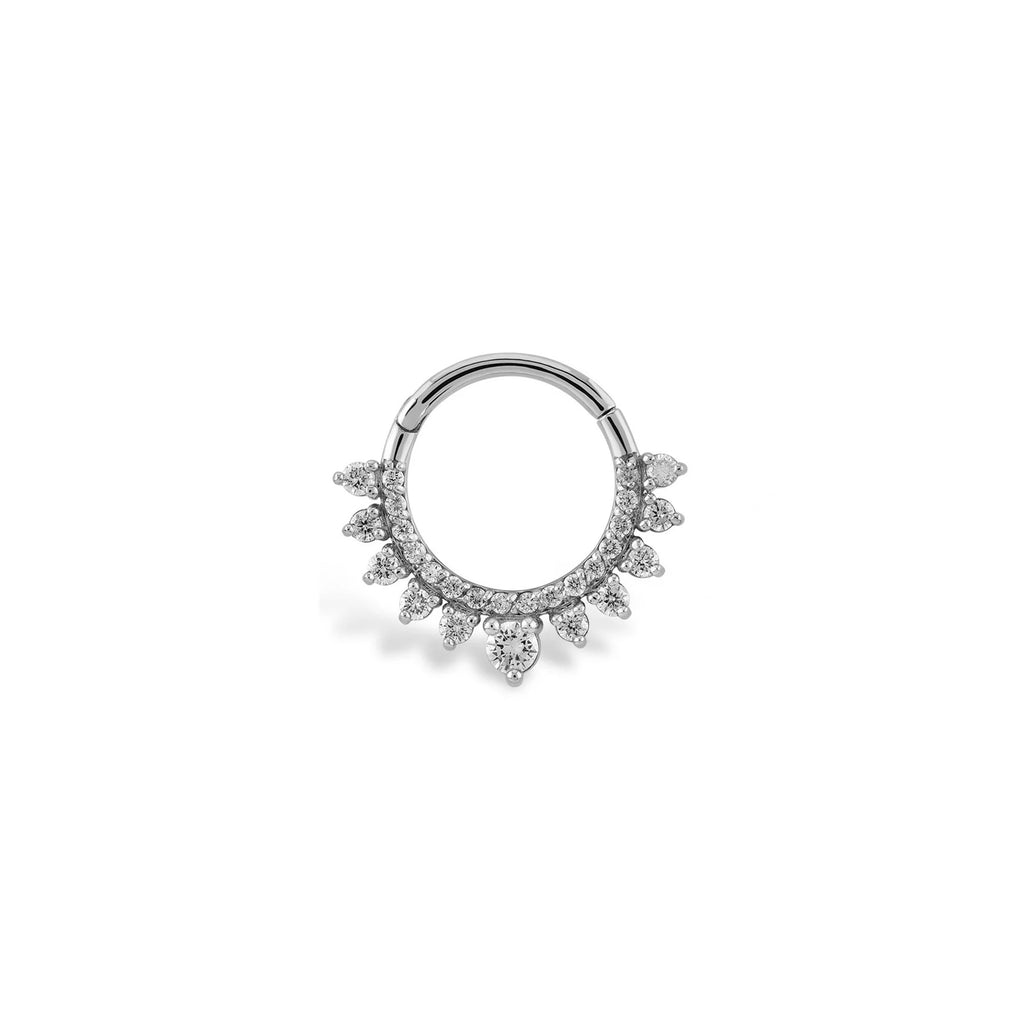 Vega Halka Sıra Pırlanta Piercing / 14 Ayar Beyaz Altın
