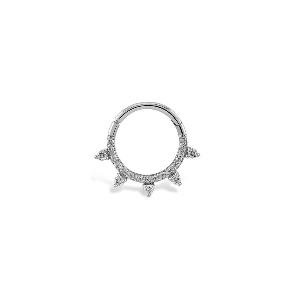 Halka Sıra Pırlanta Piercing / 14 Ayar Beyaz Altın