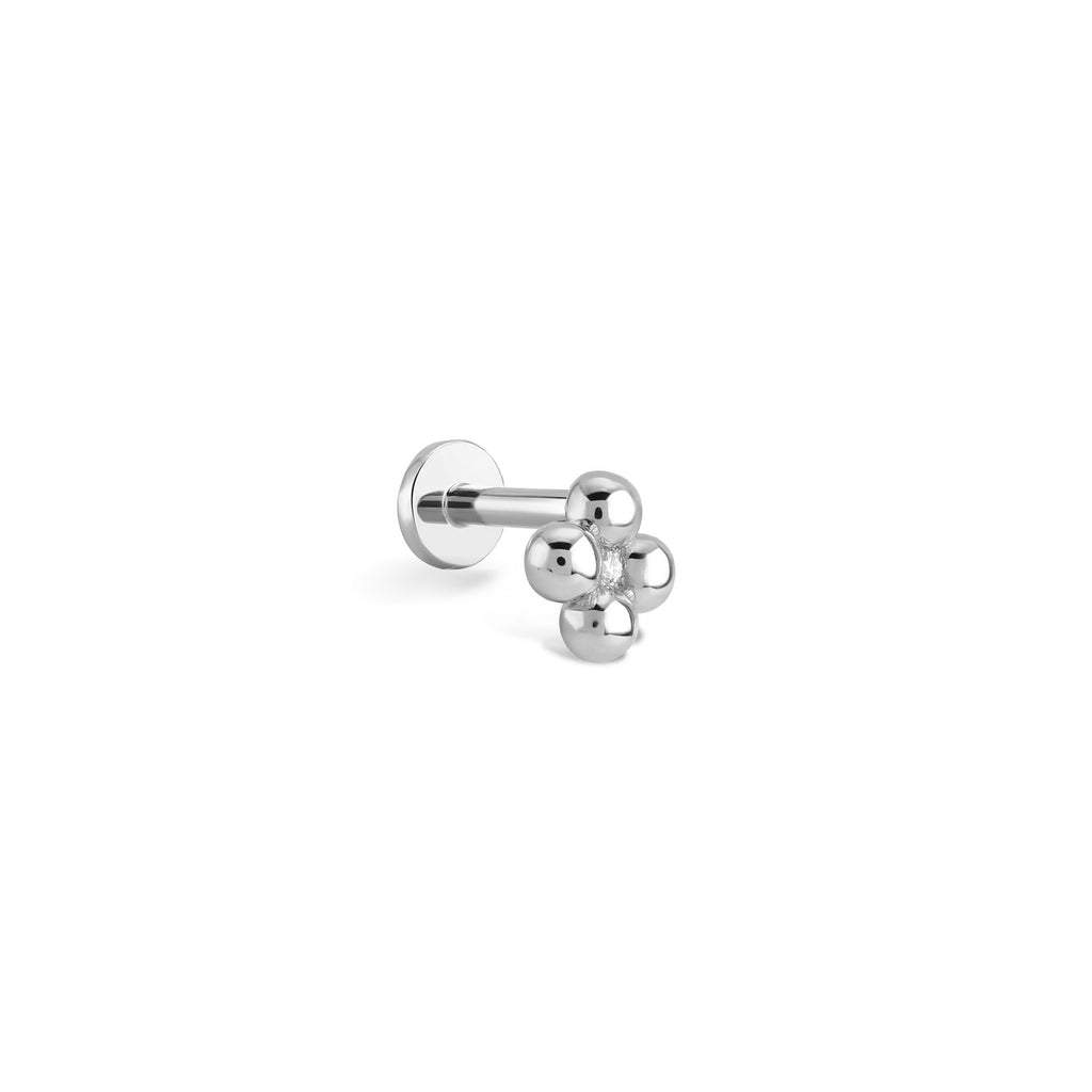 Tohum Pırlanta Piercing / 14 Ayar Beyaz Altın