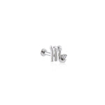 Scorpio Akrep Burcu Taşlı Altın Piercing / 14 Ayar Beyaz Altın