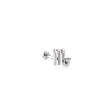 Scorpio Akrep Burcu Taşlı Altın Piercing / 14 Ayar Beyaz Altın