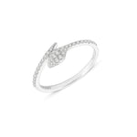 0.17 ct Stilize Yılan Pırlanta Yüzük / 14 Ayar Beyaz Altın