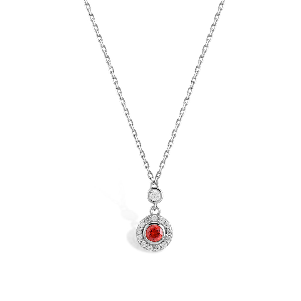 Red Aura Gold Necklace with Stones