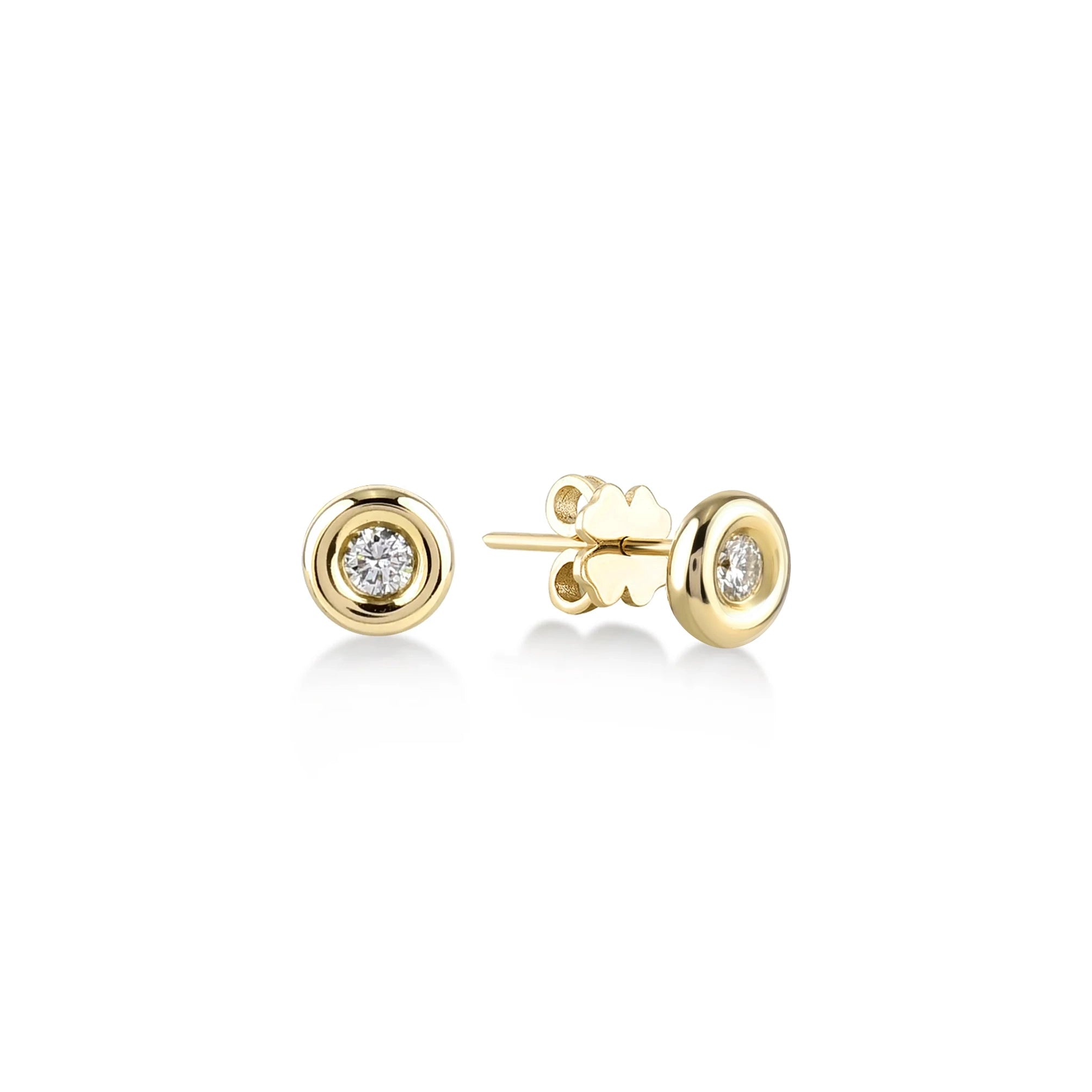 Pırlanta Solitaire 0.05 ct Küpe Rose Altın / TR