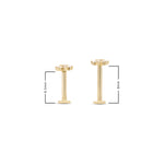 Gusto Minimal Arc Renkli Taşlı Altın Tragus Piercing / 14 Ayar Sarı Altın