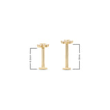Gusto Minimal Arc Renkli Taşlı Altın Tragus Piercing / 14 Ayar Sarı Altın