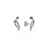 Azzuro Apus Mavi Pırlanta Küpe / 14 Ayar Beyaz Altın