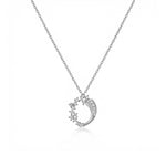 Andromeda Taşlı Altın Kolye / 14 Ayar Beyaz Altın