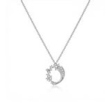 Andromeda Taşlı Altın Kolye / 14 Ayar Beyaz Altın