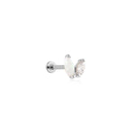 İkili Markiz Kesim Opalit ve Zirkon Taşlı Altın Tragus Piercing / TR
